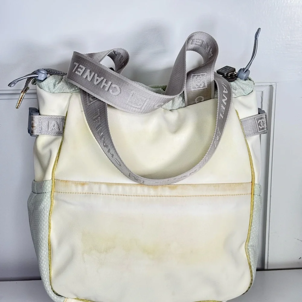 Authentic Chanel Sports Line Camellia Shoulder Tote Bag - Picture 5 of 12